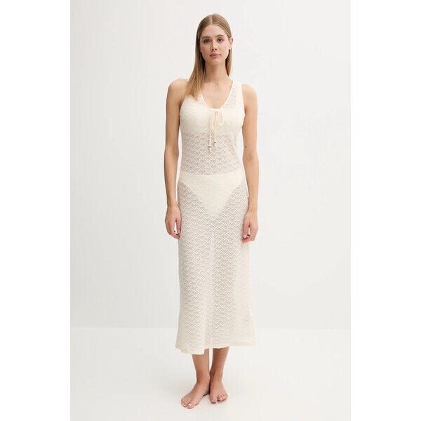 women'secret sukienka plażowa bawełniana  kolor beżowy 5549937