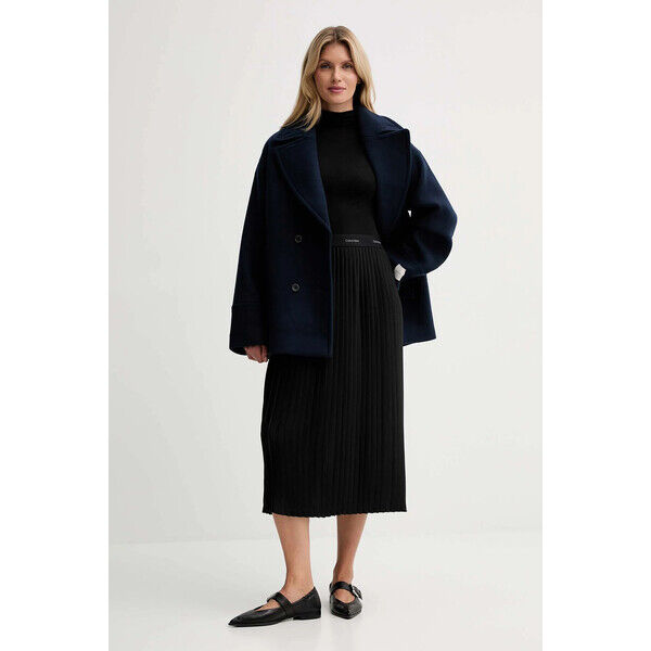 Calvin Klein spódnica  kolor czarny maxi rozkloszowana LV044D632G