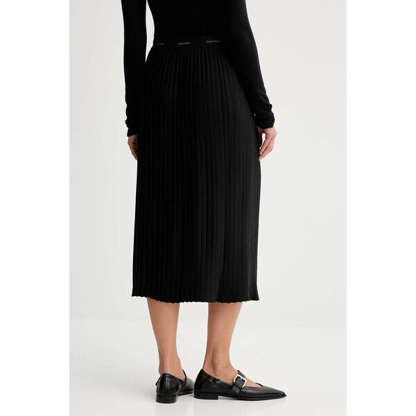 Calvin Klein spódnica  kolor czarny maxi rozkloszowana LV044D632G