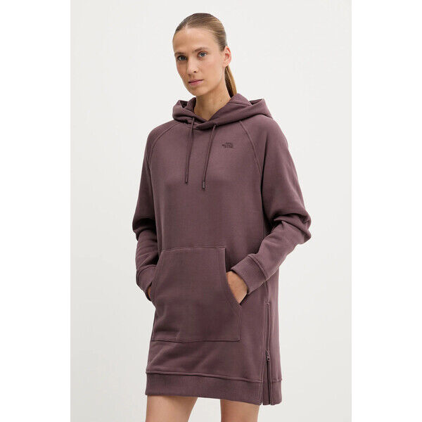 The North Face sukienka bawełniana  kolor bordowy mini prosta NF0A8E48BQ71