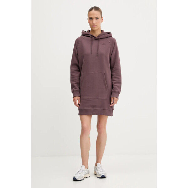 The North Face sukienka bawełniana  kolor bordowy mini prosta NF0A8E48BQ71