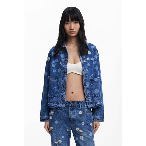 Desigual Kurtka jeansowa w stokrotki 25WWED155053