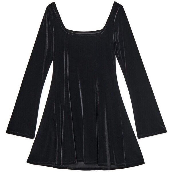 Cropp Welurowa czarna sukienka mini 338FO-99X