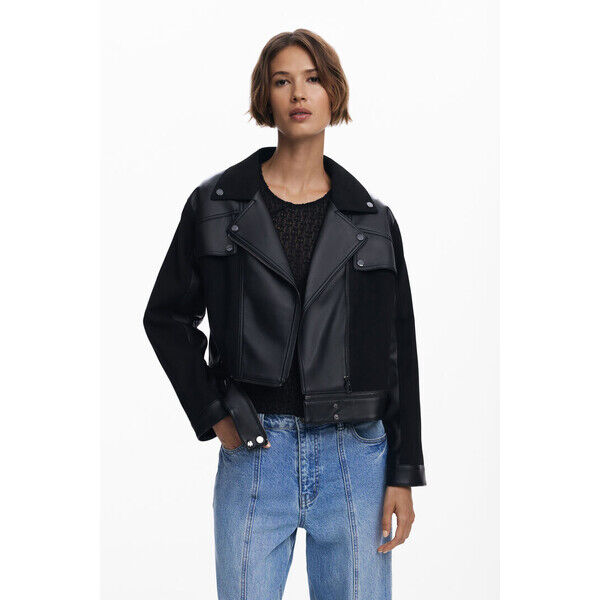 Desigual Kurtka z efektem skóry łączona 25WWEW532000