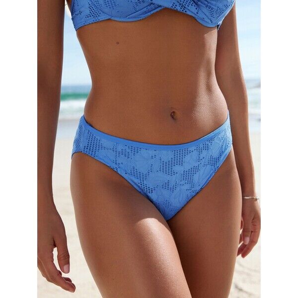 Next Niebieski z koronką - Wysoko wycięte majtki bikini W24-940