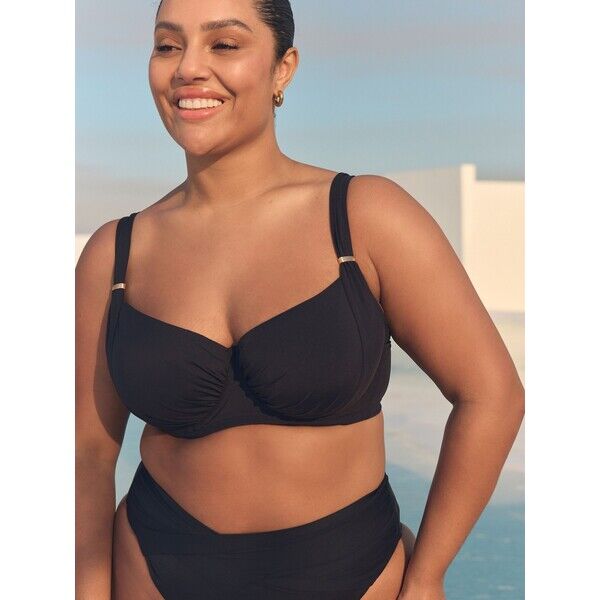 Next Czarny - Góra bikini Ultimate Support z fiszbinami, miseczka F-K AB3-587