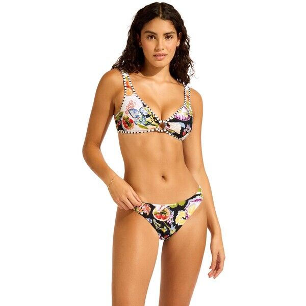 Seafolly Riviera Coast Ring Front Black Bikini Top H79-355