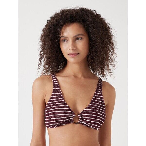 Marszczona góra bikini Hush z ozdobnym kółkiem F35-232