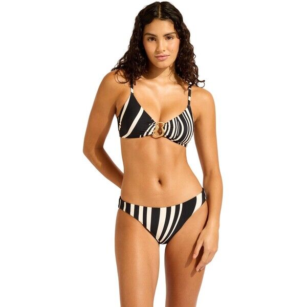 Seafolly Coastline Ring Front Black Bikini Top H79-348