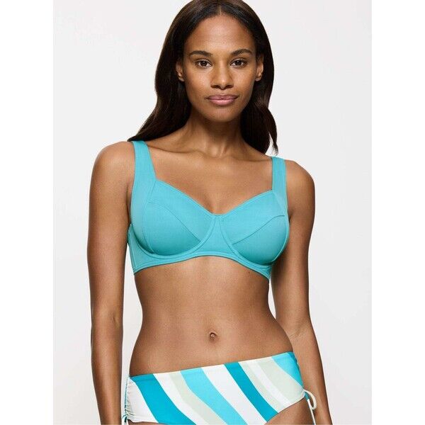 Triumph Blue Summer Mix and Match Wired Minimizer Bikini Bra Top AR0-930