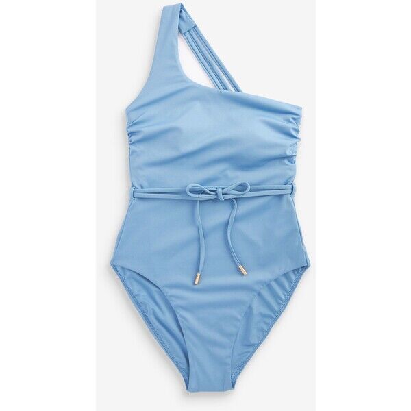 Next Niebieski - Signature Tummy Control Belted One Shoulder Swimsuit U29-071