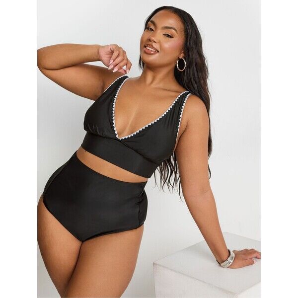 Góra bikini Yours Curve z ozdobnym przeszyciem i głębokim dekoltem F96-943