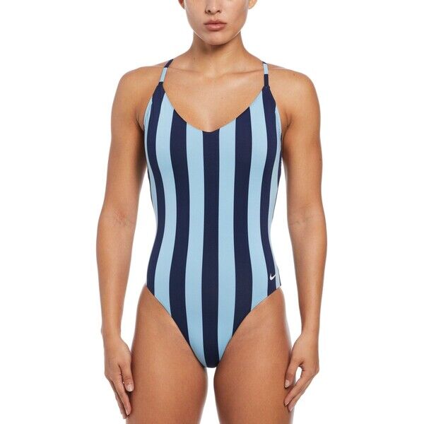 Nike Swim Blue Statement Stripe Swimsuit N45-903
