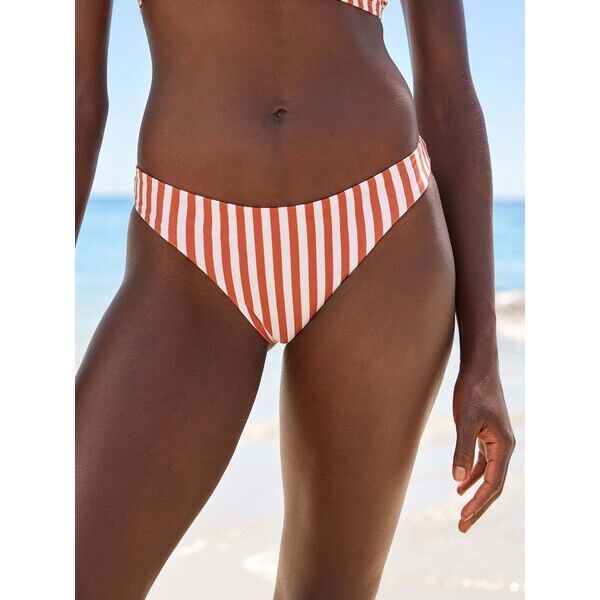 Next Jasnobrązowy w paski/czarny z motywem liścia - Brazilian Bikini Bottoms 2 Pack T75-599
