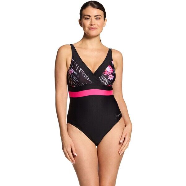 Zoggs Squareback Black Swimsuit with Foam Cup Support H95-164