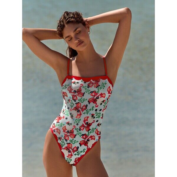 Eleanor Bowmer Red Disco Santa Tummy Control Swimsuit Y32-557