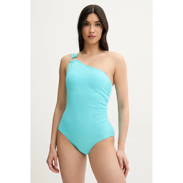 MICHAEL Michael Kors strój kąpielowy jednoczęściowy damski ONE SHOULDER ONE PIECE  turkusowy MM7M524