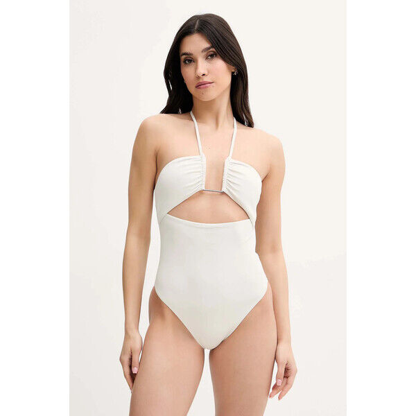 Calvin Klein jednoczęściowy strój kąpielowy  kolor szary lekko usztywniona miseczka KW0KW02813