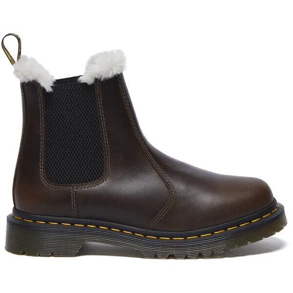 Dr. Martens sztyblety 2976 Leonore  damskie kolor brązowy na płaskim obcasie ocieplone DM32016777