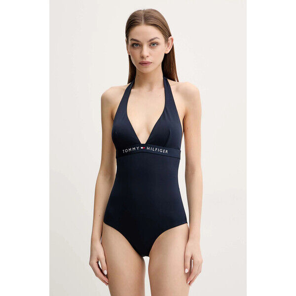 Tommy Hilfiger jednoczęściowy strój kąpielowy  kolor granatowy lekko usztywniona miseczka UW0UW05850
