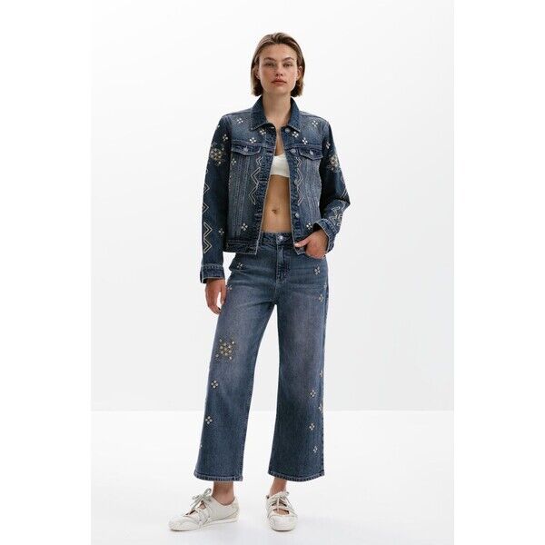 Desigual Kurtka jeansowa z lusterkami 25WWED115053