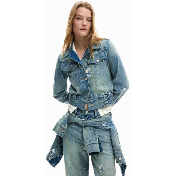 Desigual Kurtka trucker z haftami 26SWED115053