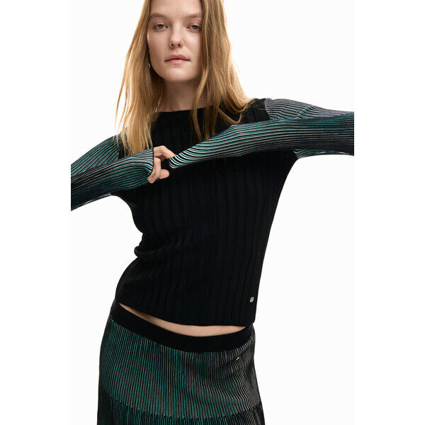 Desigual Cienki sweter plisowany 26SWJF245014