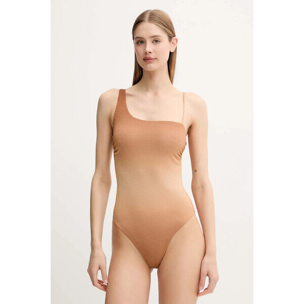 Max Mara Beachwear jednoczęściowy strój kąpielowy  kolor beżowy lekko usztywniona miseczka 2516831169600