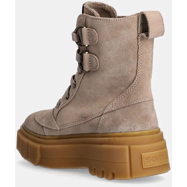 Sorel workery zamszowe CARIBOU X BOOT LACE WP  damskie kolor beżowy na platformie 2048431265