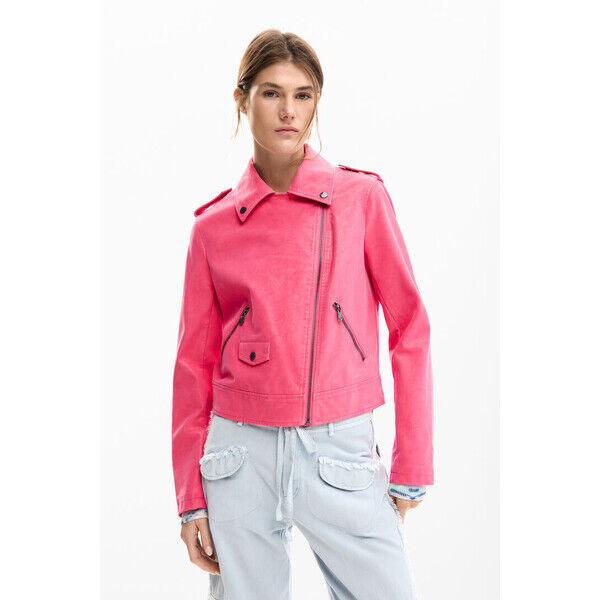 Desigual Kurtka biker ze skóry ekologicznej 26SWEW063067