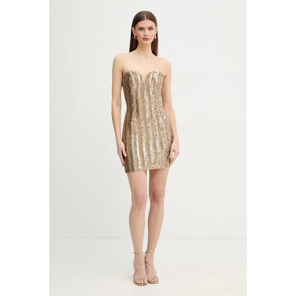 Marciano by Guess sukienka BIANCA  kolor złoty 6RGK00 6357A 6RGK00.6357A
