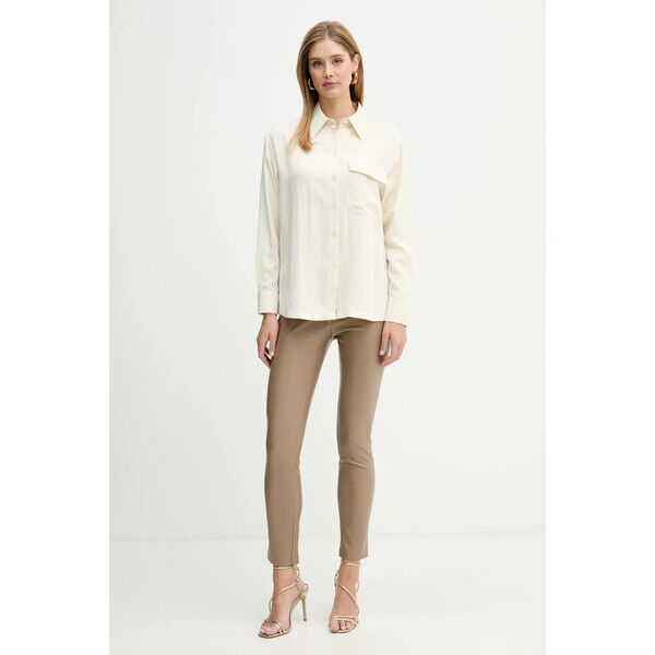 marciano by guess Marciano Guess spodnie FERGIE  damskie kolor beżowy dopasowane high waist 5YGB16 7363A 5YGB16.7363A