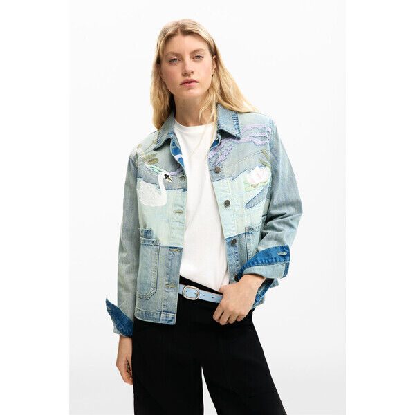 Desigual kurtka denim patch 26SWED145053