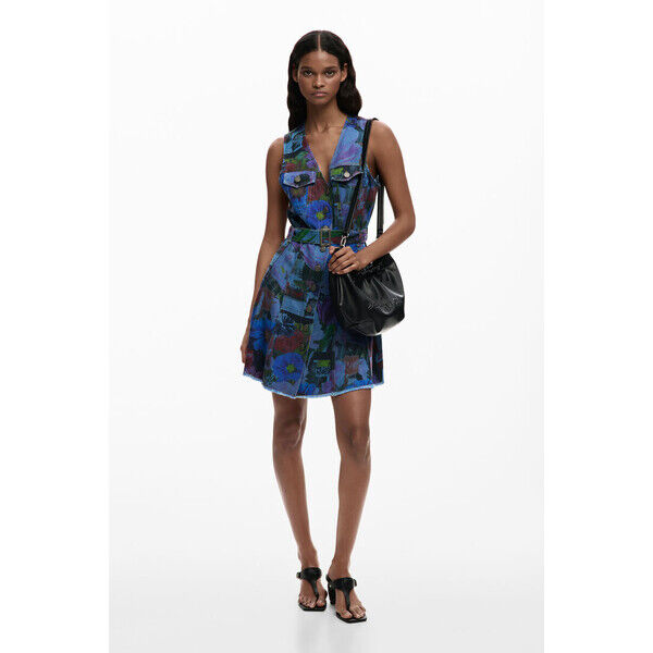 Desigual Sukienka mini z denimu 26SWVDX15008