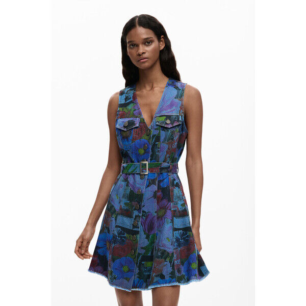 Desigual Sukienka mini z denimu 26SWVDX15008