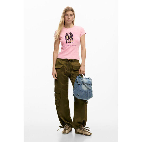 Desigual Mały plecak charms z denimu 26SAKD075005U