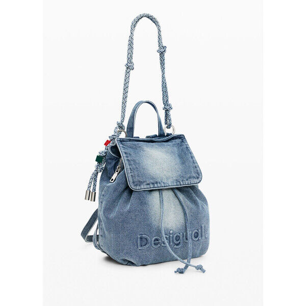 Desigual Mały plecak charms z denimu 26SAKD075005U