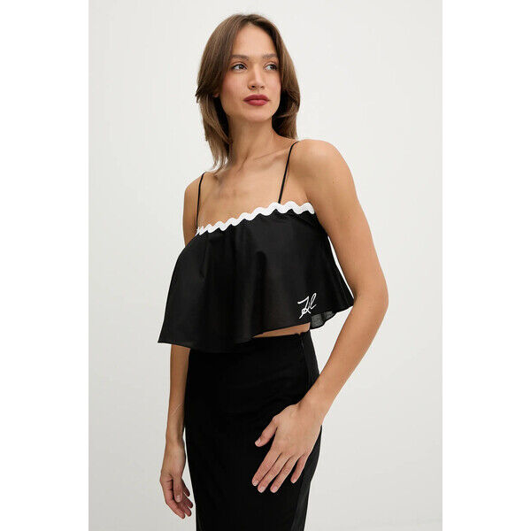 Karl Lagerfeld top plażowy damski  czarny B1W46022
