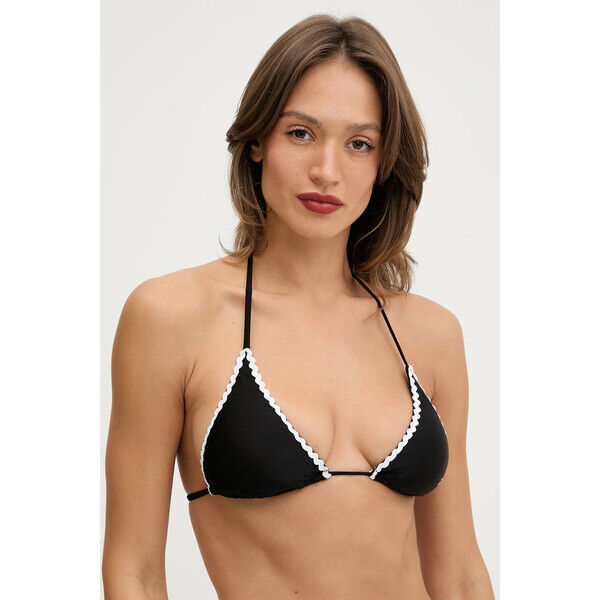 Karl Lagerfeld biustonosz kąpielowy SIGNATURE SCALLOP  kolor czarny miękka miseczka B1W46019