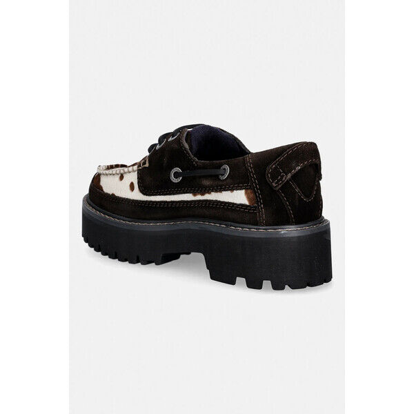 Tommy Jeans mokasyny zamszowe ARCHIVE 01 CALF HAIR  damskie kolor brązowy na platformie EN0EN03004