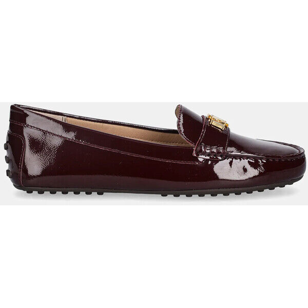Lauren Ralph Lauren mokasyny skórzane Barnsbury  damskie kolor bordowy na płaskim obcasie 802P04390002 802P04390002.600