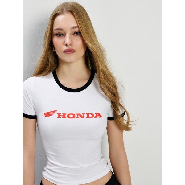 House Biała koszulka z nadrukiem Honda 712JC-00X