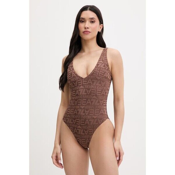 EA7 Emporio Armani strój kąpielowy jednoczęściowy damski  brązowy AF20662.7W001065