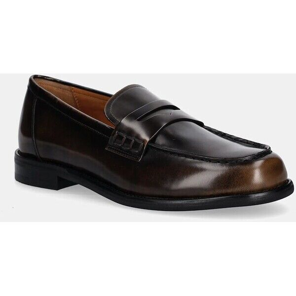 Vagabond Shoemakers mokasyny skórzane LINN  damskie kolor brązowy na płaskim obcasie 6036-004-30 6036.004.30