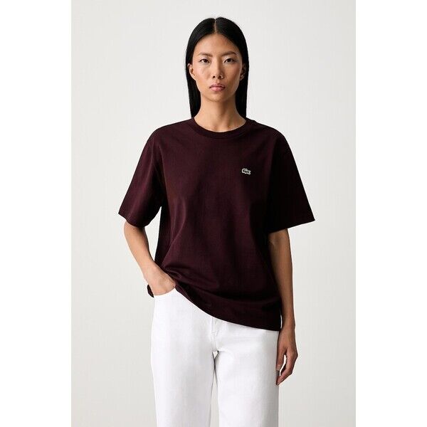 Lacoste T-shirt damski bawełniany  czarny TF7215
