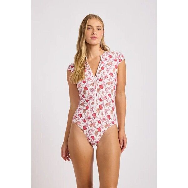 Seafolly strój kąpielowy jednoczęściowy damski Zip Front  różowy 60276-332 60276.332