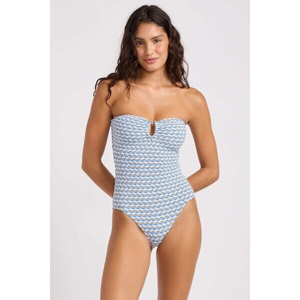 Seafolly strój kąpielowy jednoczęściowy damski Ring Front  niebieski 11185-230 11185.230