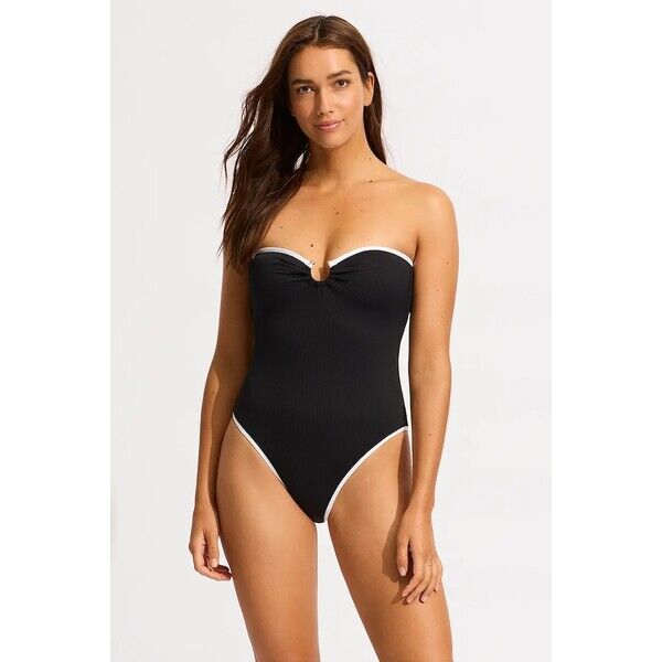 Seafolly strój kąpielowy jednoczęściowy damski Ring Front  czarny 11124-072 11124.072