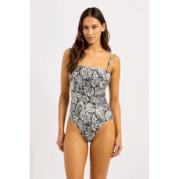 Seafolly strój kąpielowy jednoczęściowy damski DD Bandeau  czarny 11134DD328