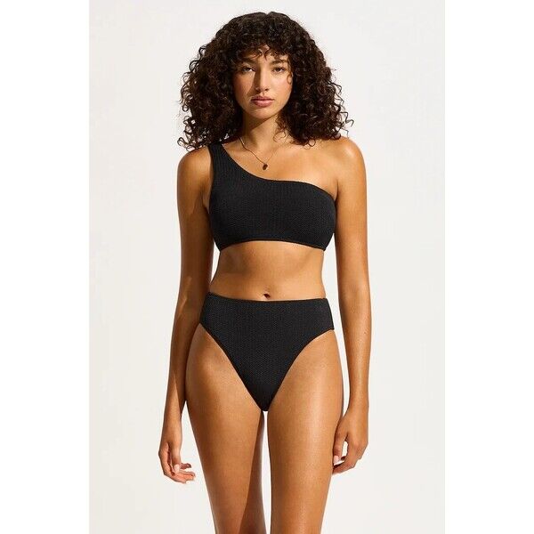 Seafolly biustonosz kąpielowy damski One Shoulder  czarny 31018-861 31018.861